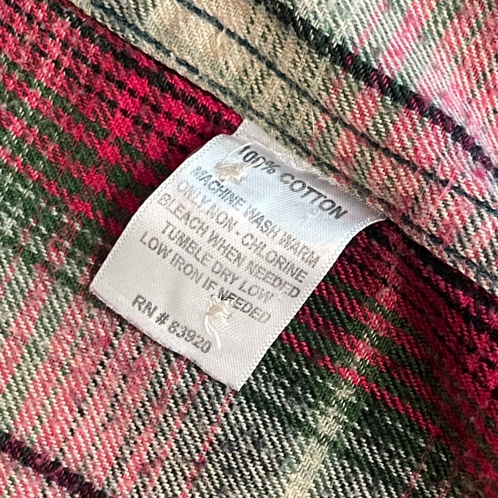 Men’s Plaid Button-Up Shirt - Red and Green - Picture 5 of 9